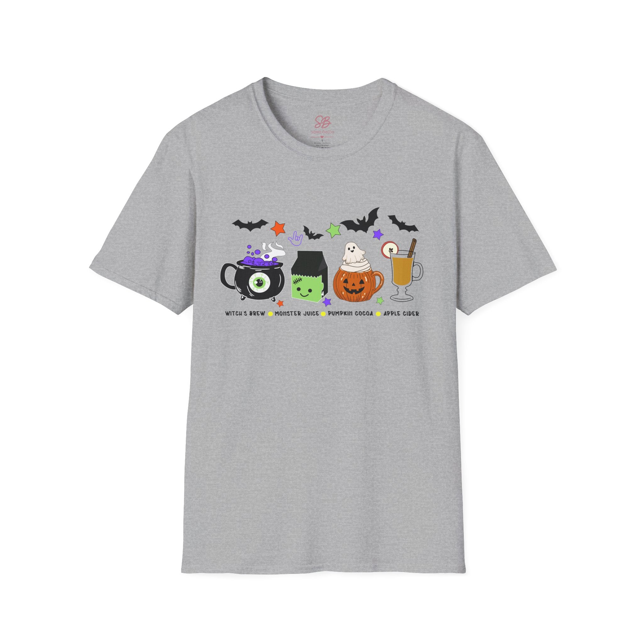 Kids Halloween Drinks Crew of  Witch’s Brew, Monster Juice, Pumpkin Cocoa & Apple Cider - T-Shirt