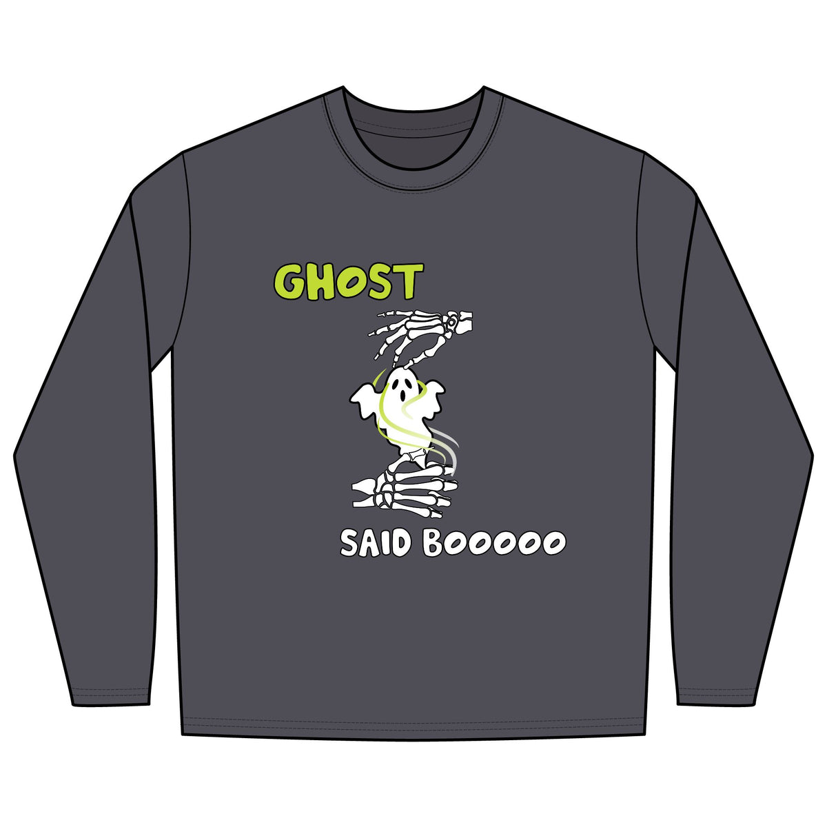 Ghost Said Booooo in ASL -  Long Sleeve Shirt