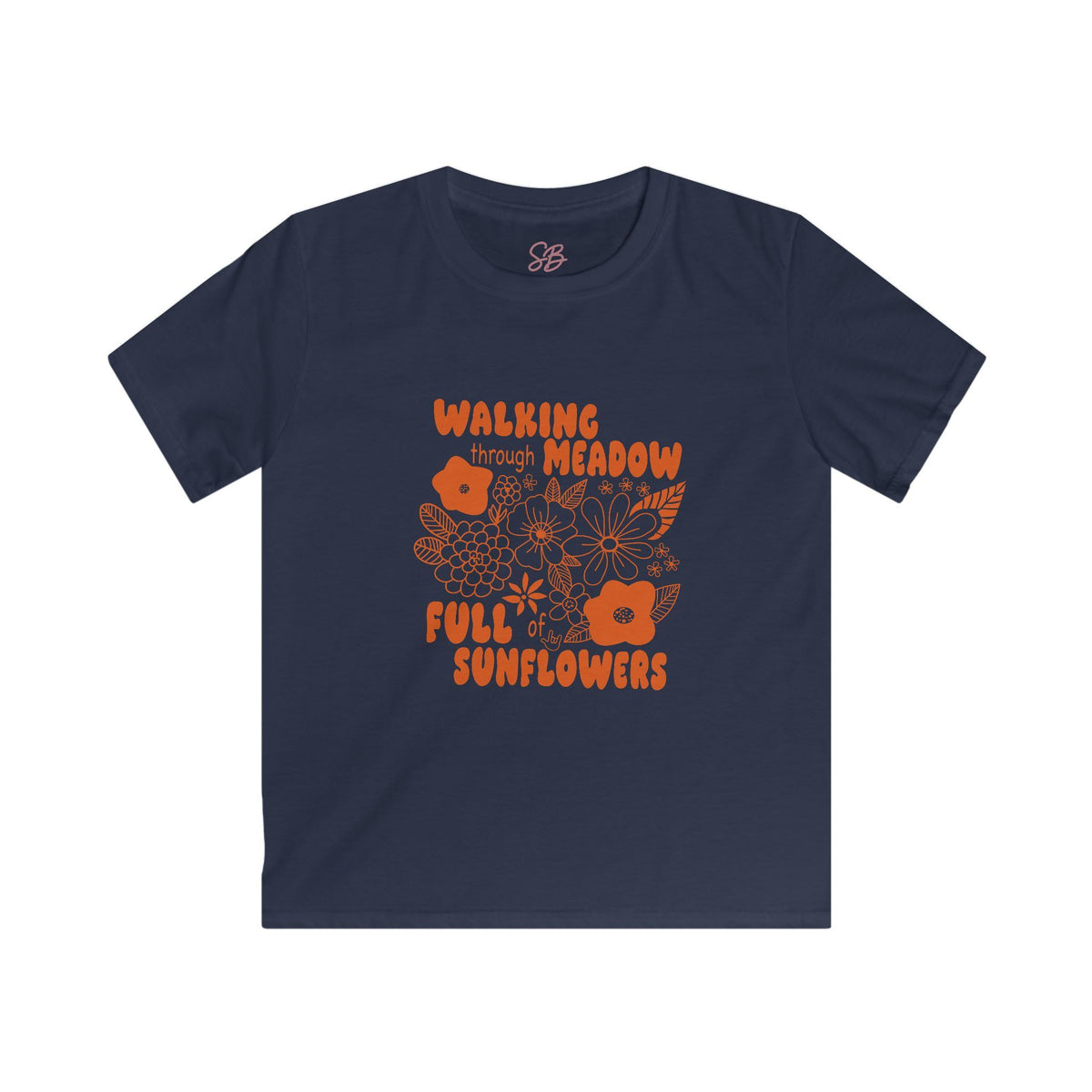 Walking Through Meadow Sunflowers - Kid T-Shirt