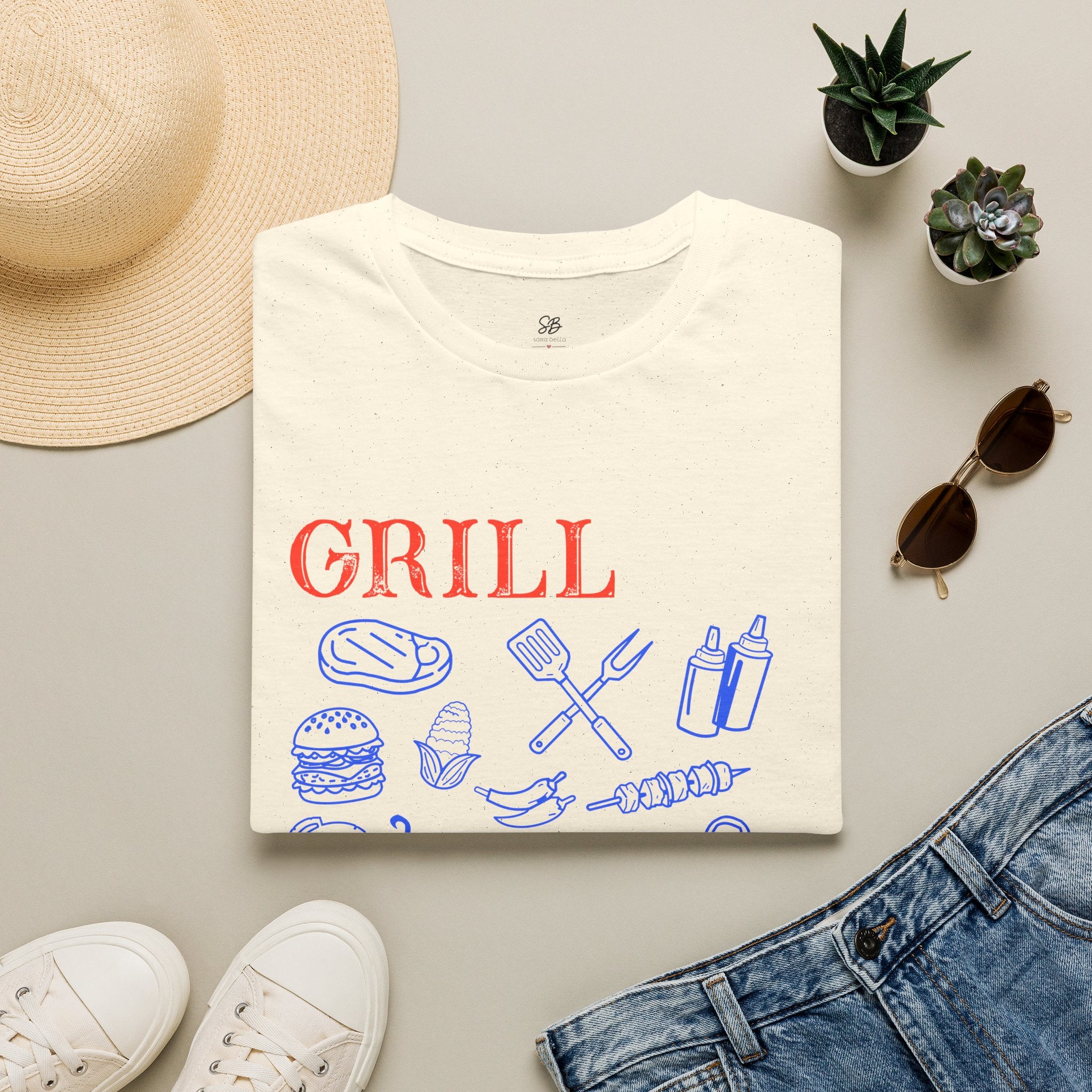 Grill Dad Club T-Shirt — Barbecue Tools & Grill Icons Tee