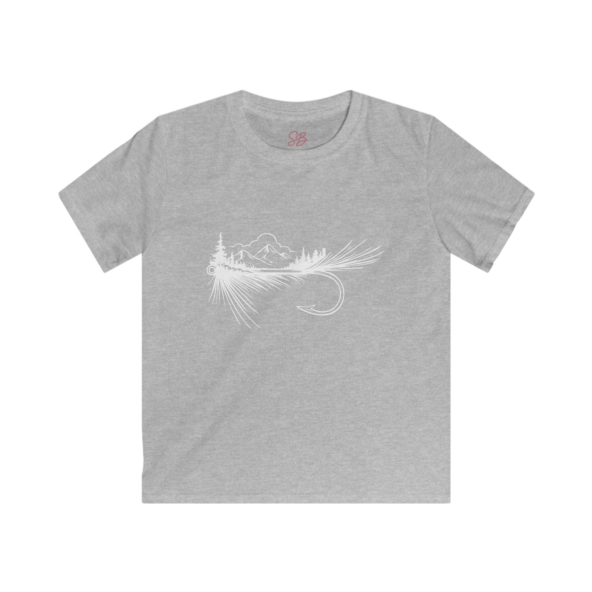 Fly Fishing Hook with Mountain View - Kid T-Shirt