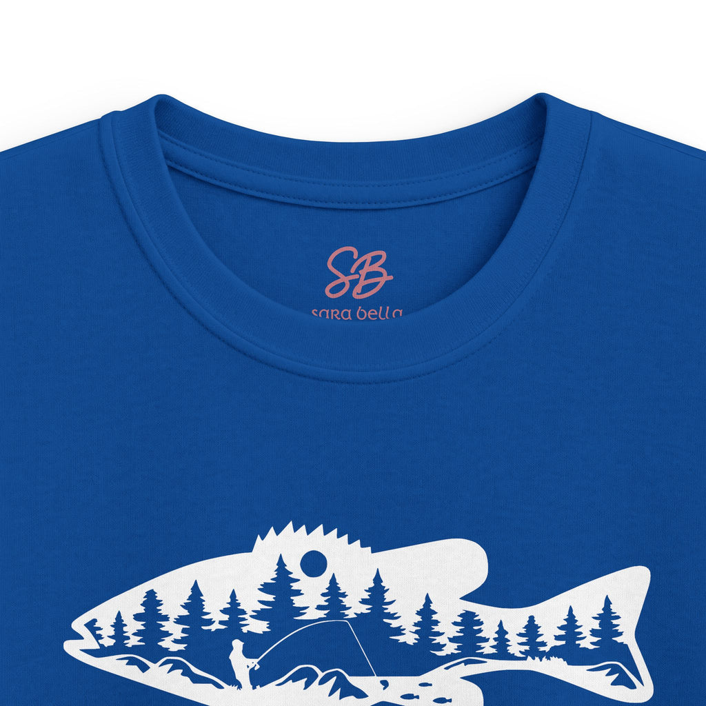 Bass Fisherman Landscape Fishing - Kid T-Shirt
