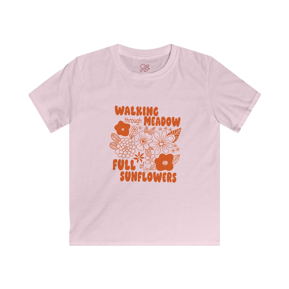 Walking Through Meadow Sunflowers - Kid T-Shirt
