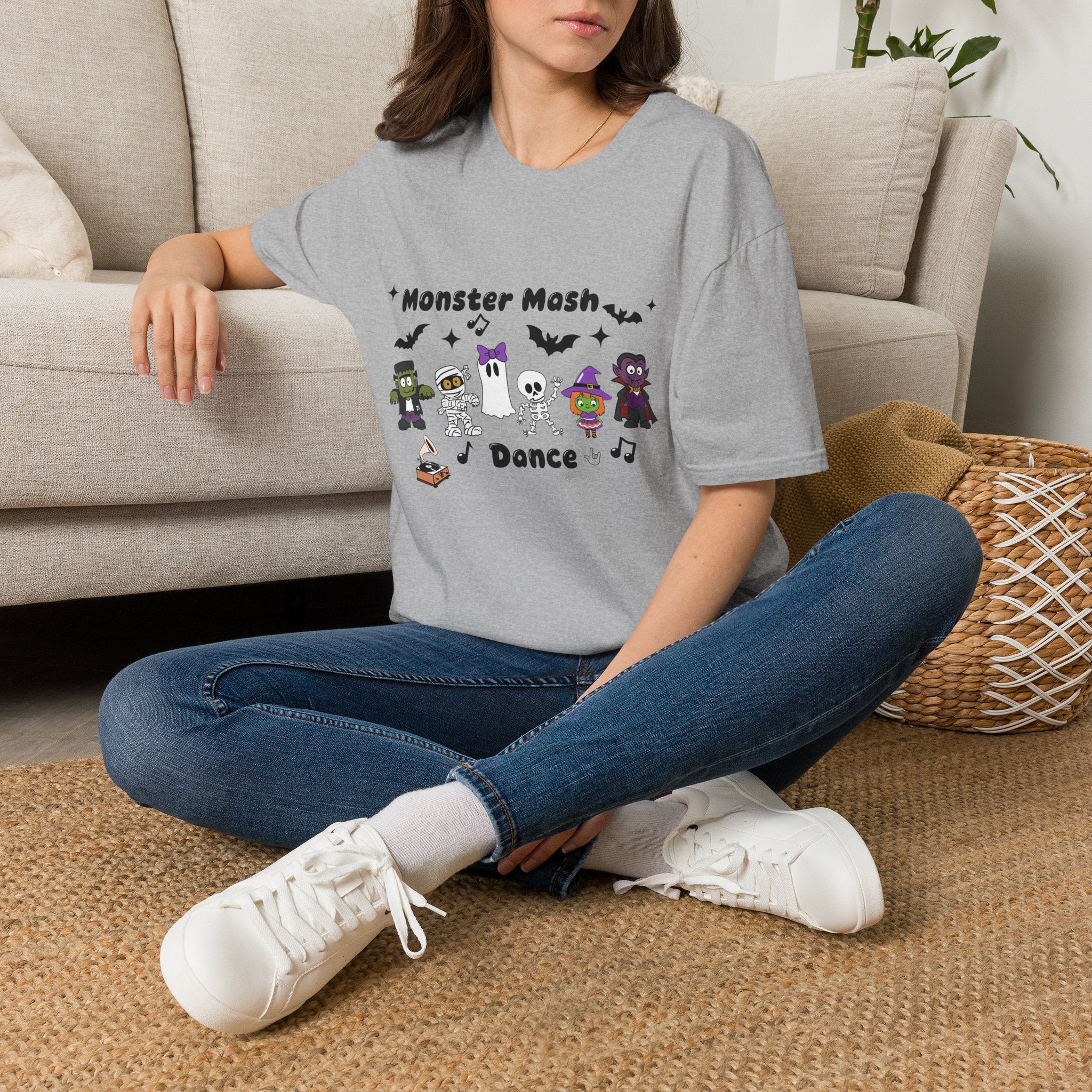Monster Mash Dance of Halloween Characters Crews -  T-Shirt