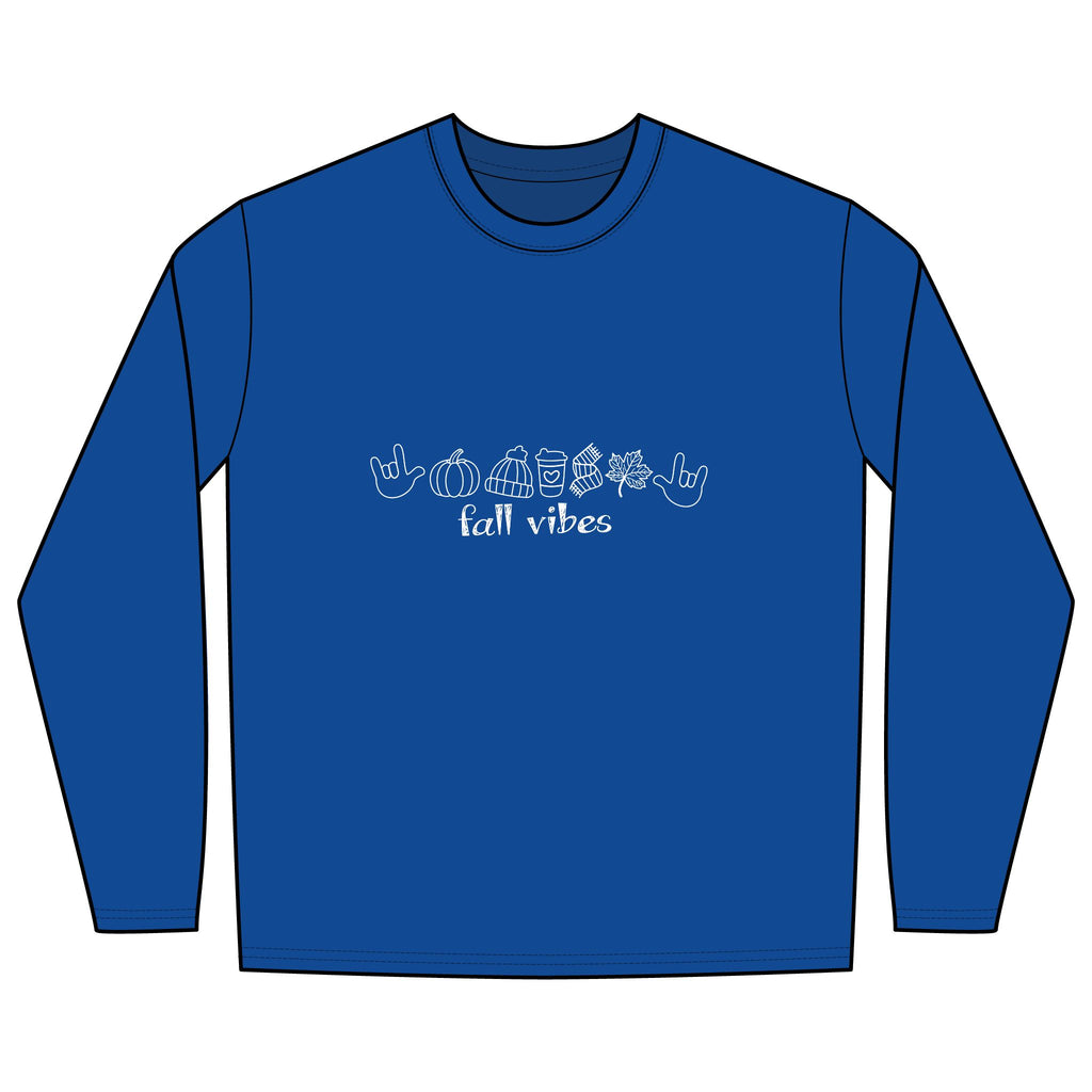 Fall Vibes with I Love You American Sign Language, ASL - Long Sleeve Shirt