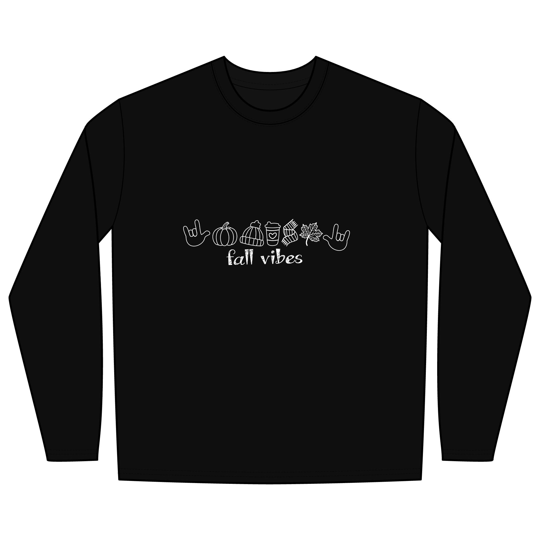 Fall Vibes with I Love You American Sign Language, ASL - Long Sleeve Shirt