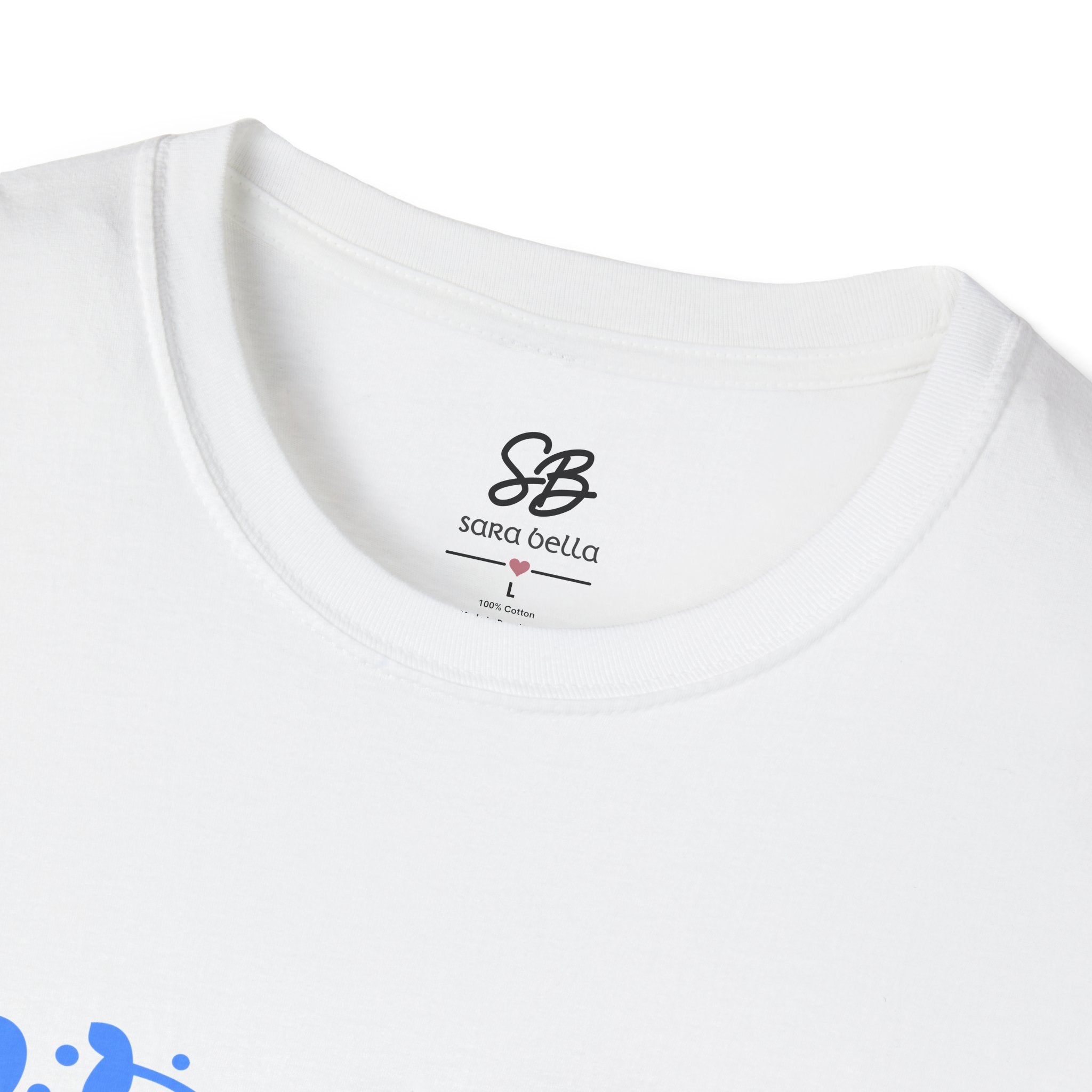 Nana I Love You ASL Unisex White T-Shirt with Blue Design