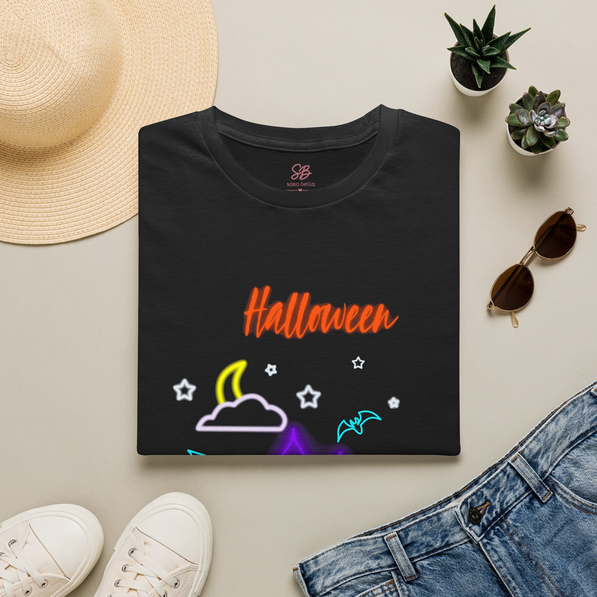 Halloween Neon Haunted House T-Shirt