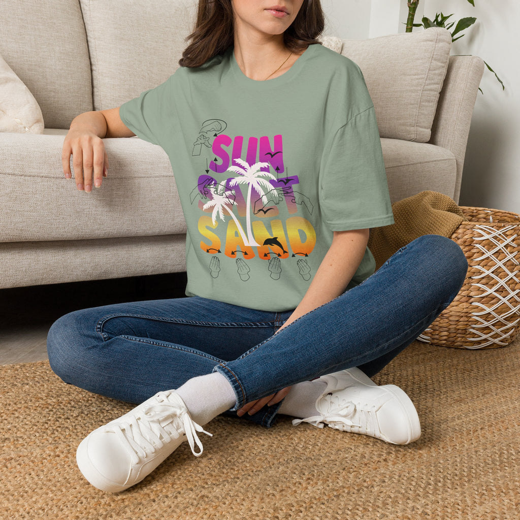 Sun, Salt & Sand in  American Sign Language - T-Shirt