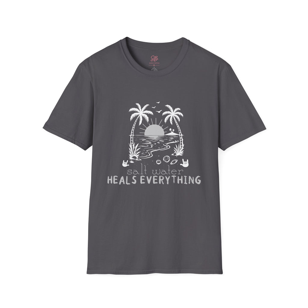 'Salt Water Heals Everything" of  white design -  T-Shirt