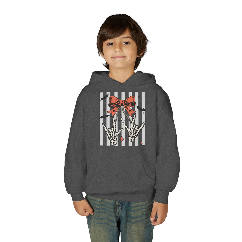 Spooky Skeleton Hands "I Love You" ASL - Kid Hoodie