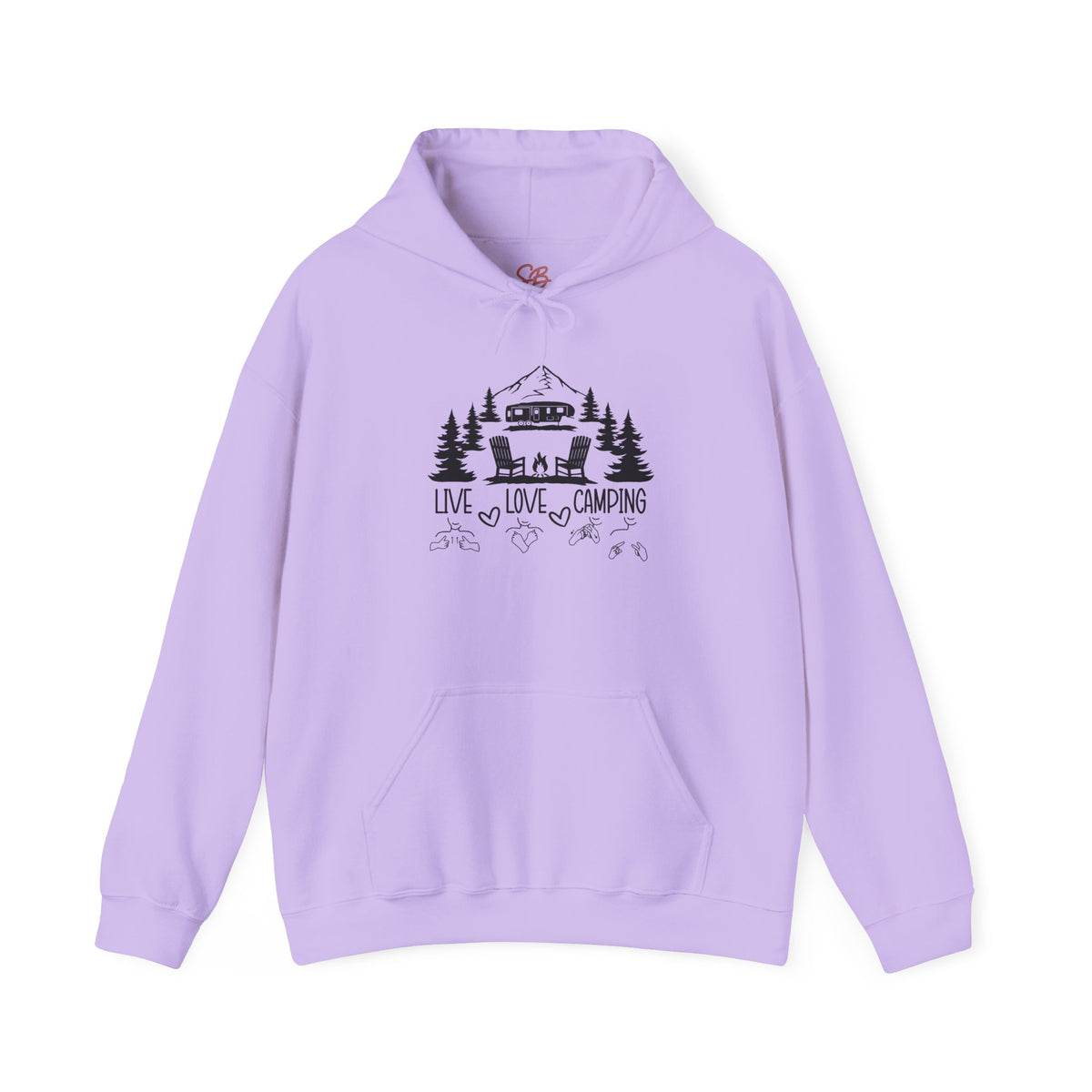 Live Love Camping in ASL (black ink) - Hoodie