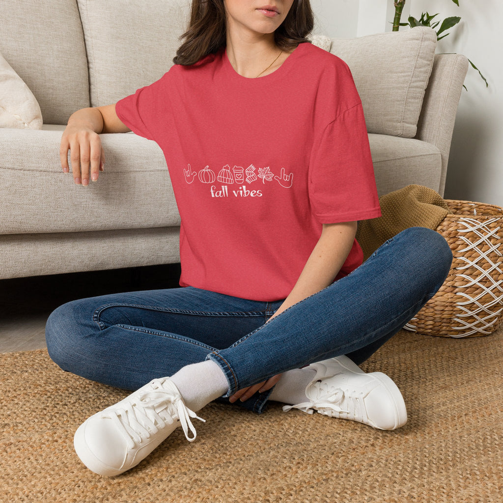 Fall Vibes with I Love you American Sign Language, ASL  - T-Shirt
