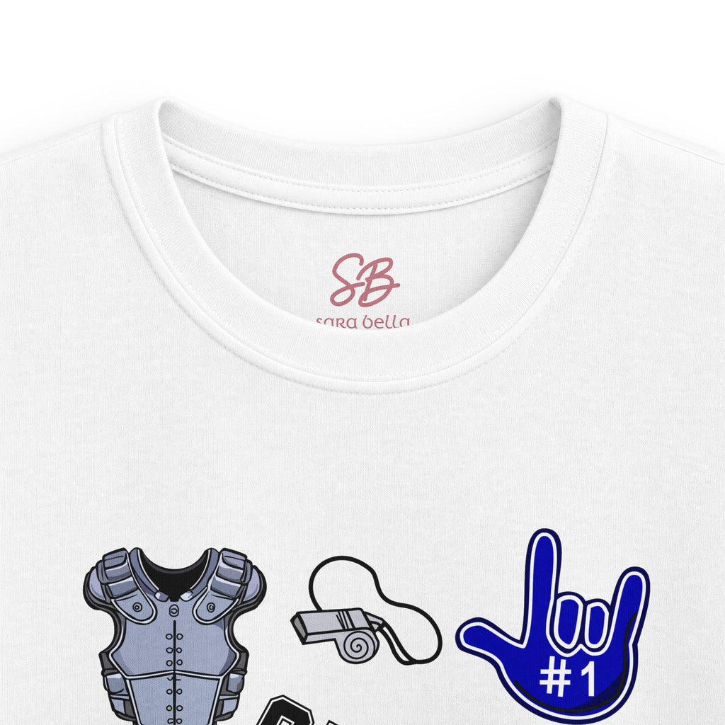 Kids Game Day Football with I Love You ASL, American Sign Language - Kid T-Shirt