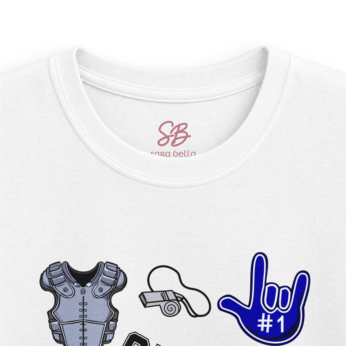 Kids Game Day Football with I Love You ASL, American Sign Language - Kid T-Shirt