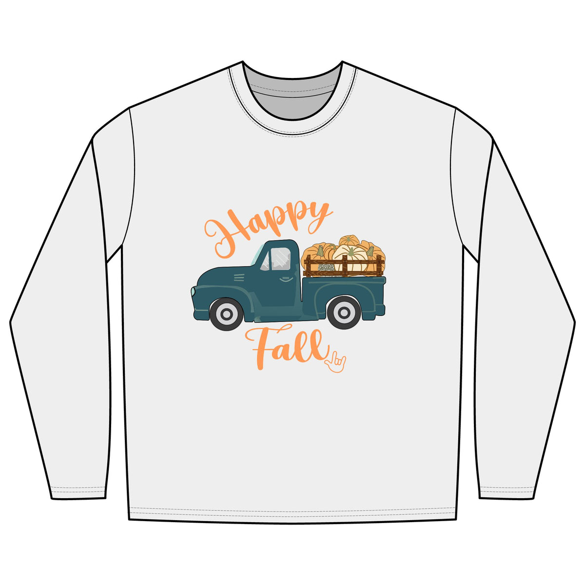 Happy Fall  Vintage Truck - Long Sleeve Shirt