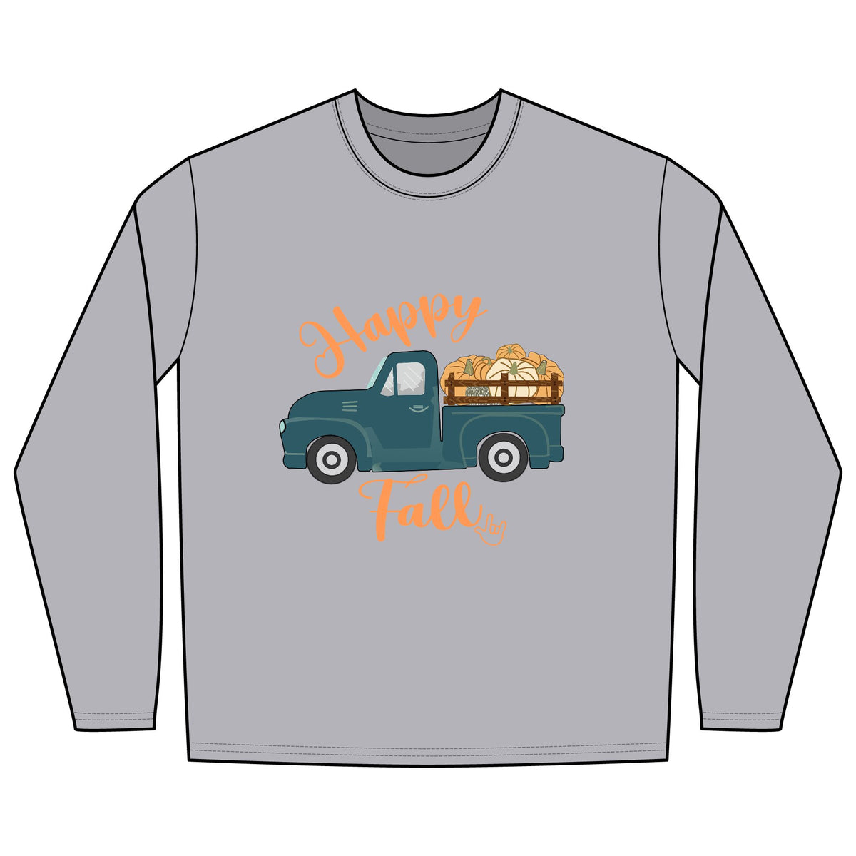 Happy Fall  Vintage Truck - Long Sleeve Shirt
