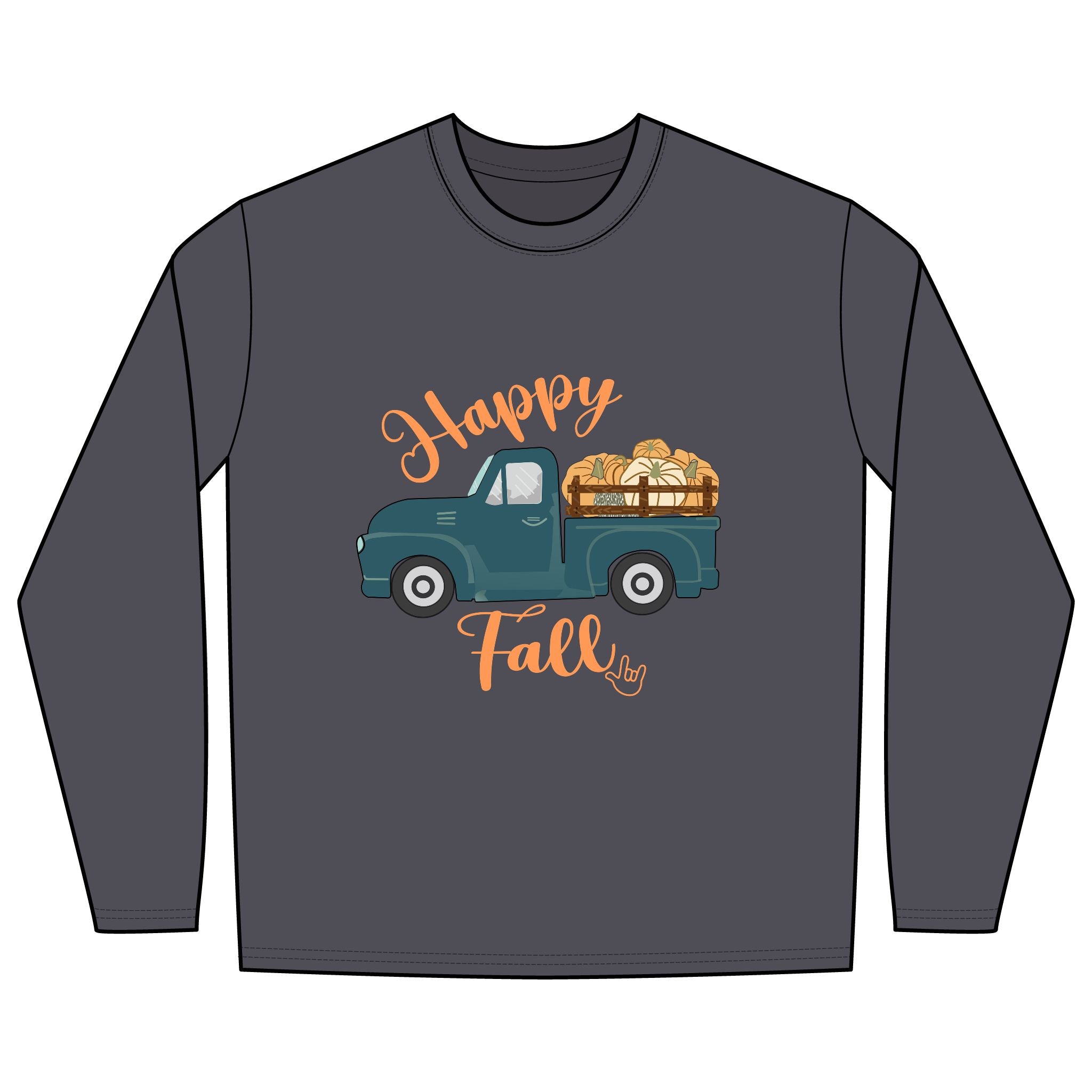 Happy Fall  Vintage Truck - Long Sleeve Shirt