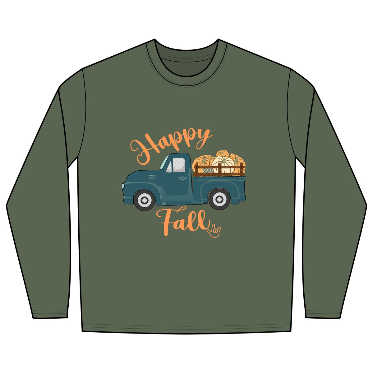 Happy Fall  Vintage Truck - Long Sleeve Shirt