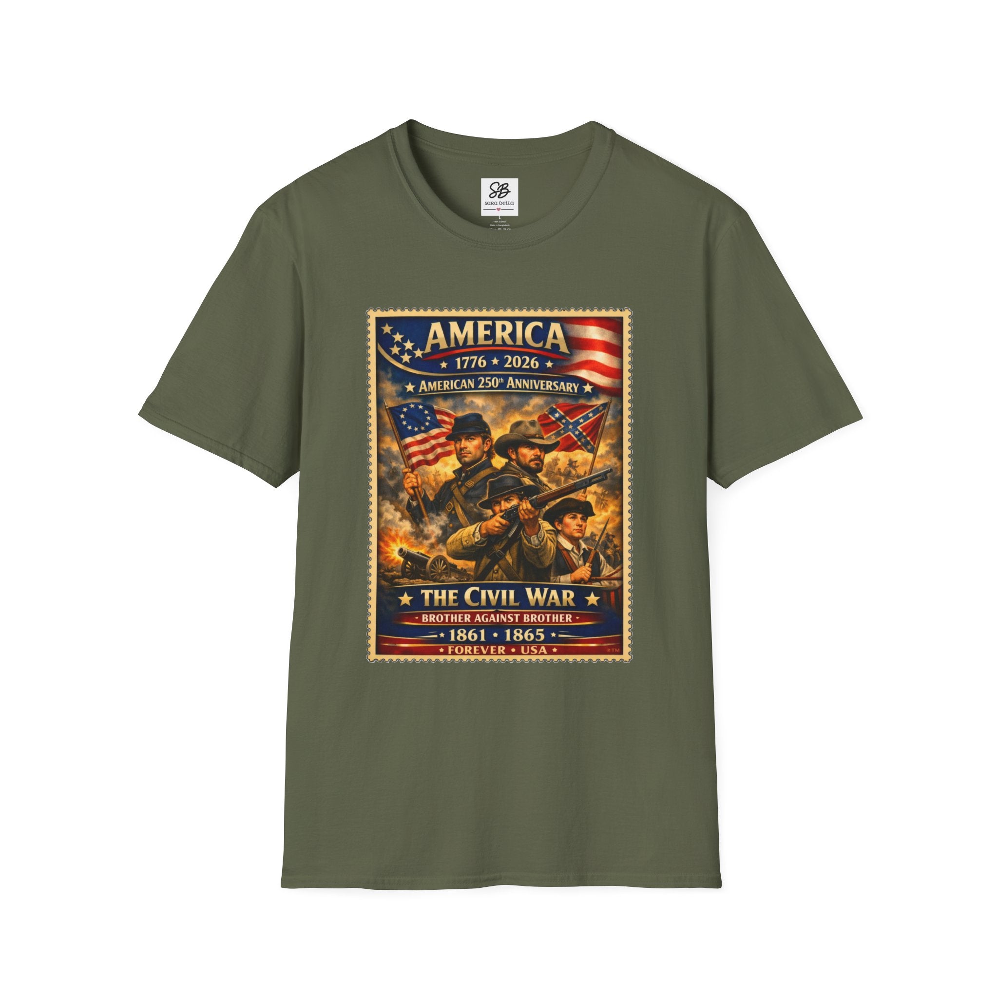 Civil War America Vintage Stamp T-Shirt