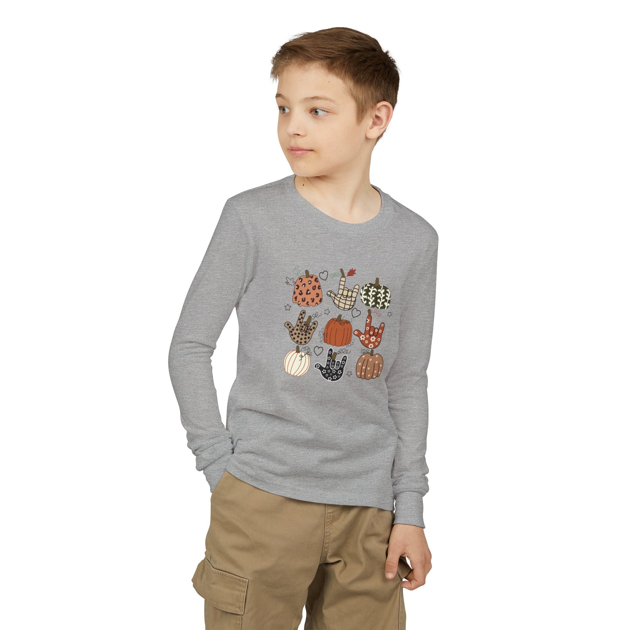 ASL Pumpkins Tic-Tac-Toe - Kid Long Sleeve Shirt