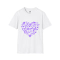 Mama I Love You ASL Unisex White T-Shirt with Purple Design