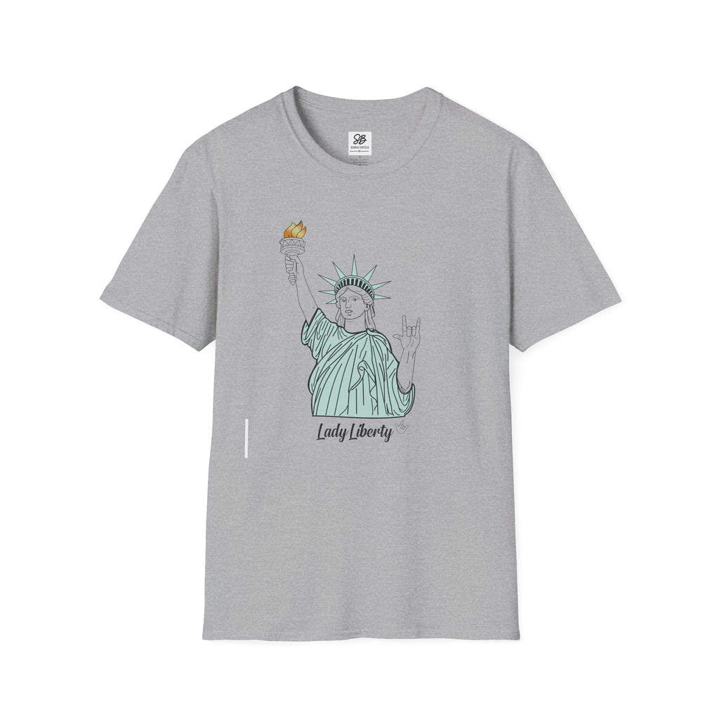 Lady Liberty with I love you in America Sign Language Shirt