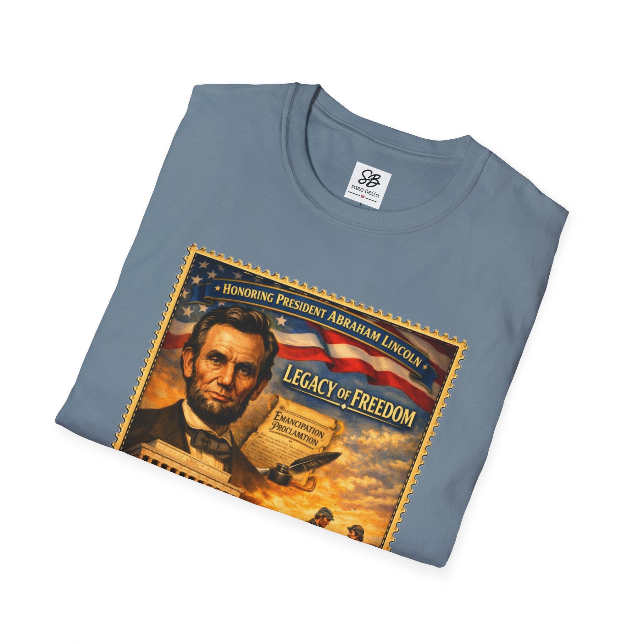 Abraham Lincoln 'Legacy of Freedom'  Vintage Stamp T‑Shirt