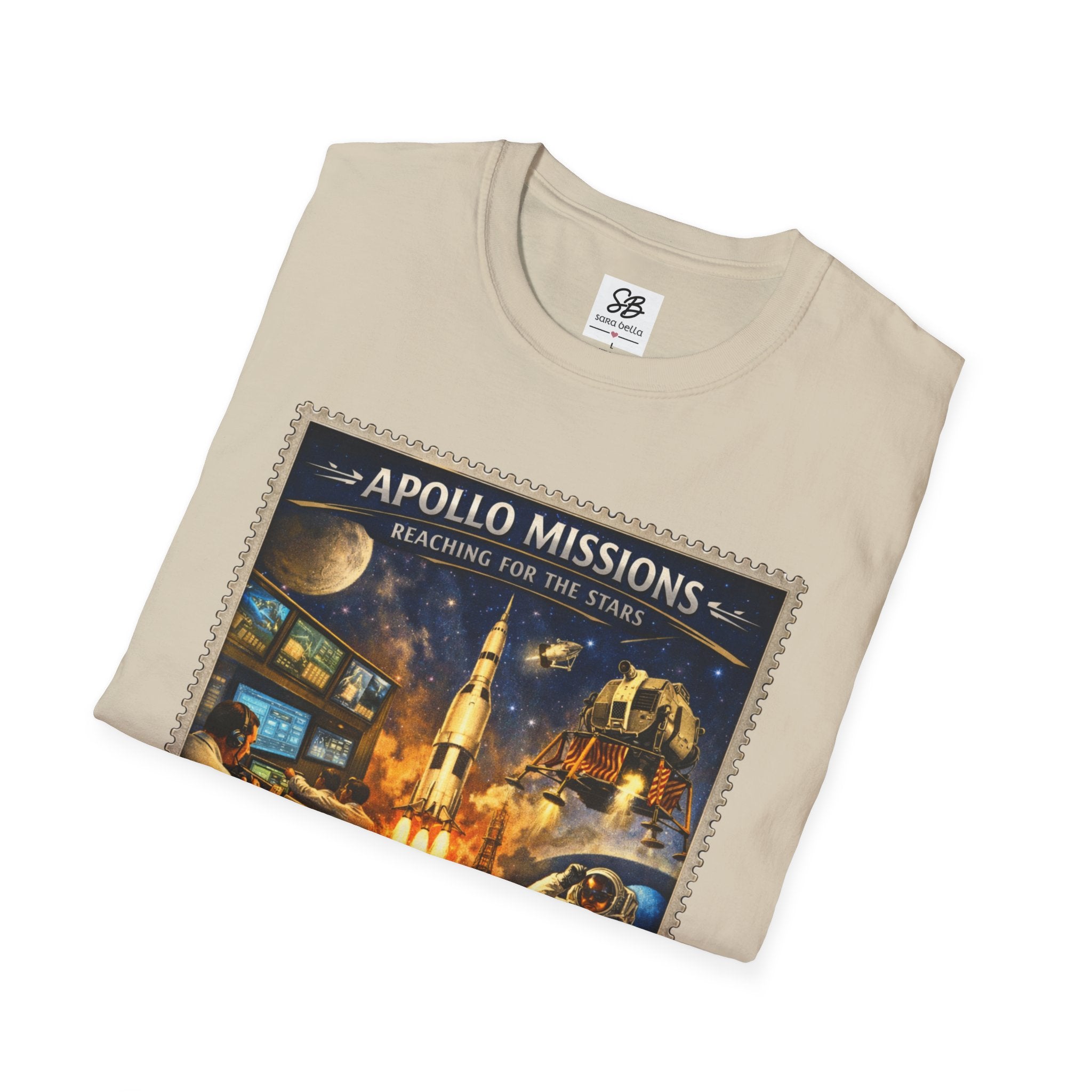 Apollo Missions  'Space Exploration' Vintage Stamp T-Shirt
