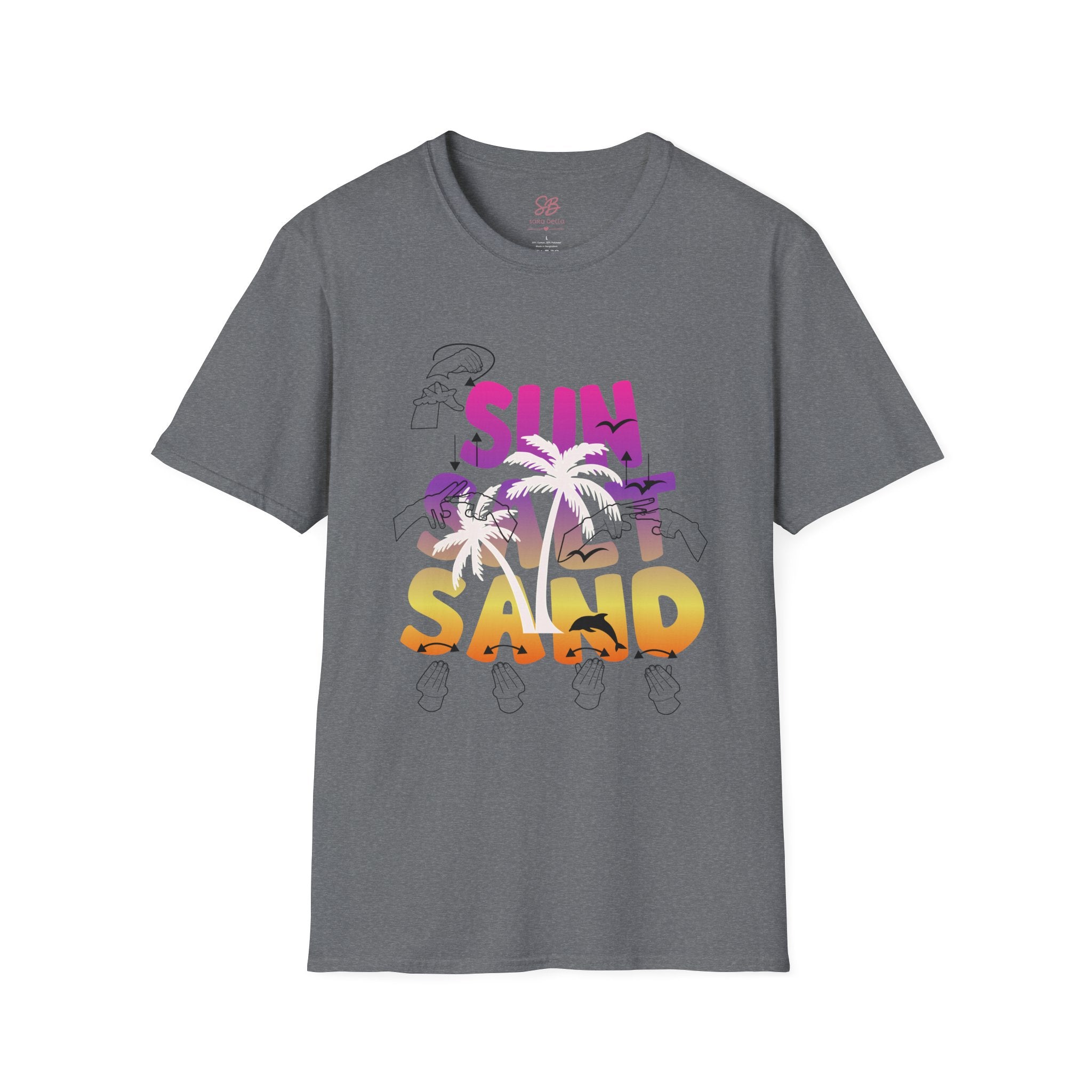 Sun, Salt & Sand in  American Sign Language - T-Shirt