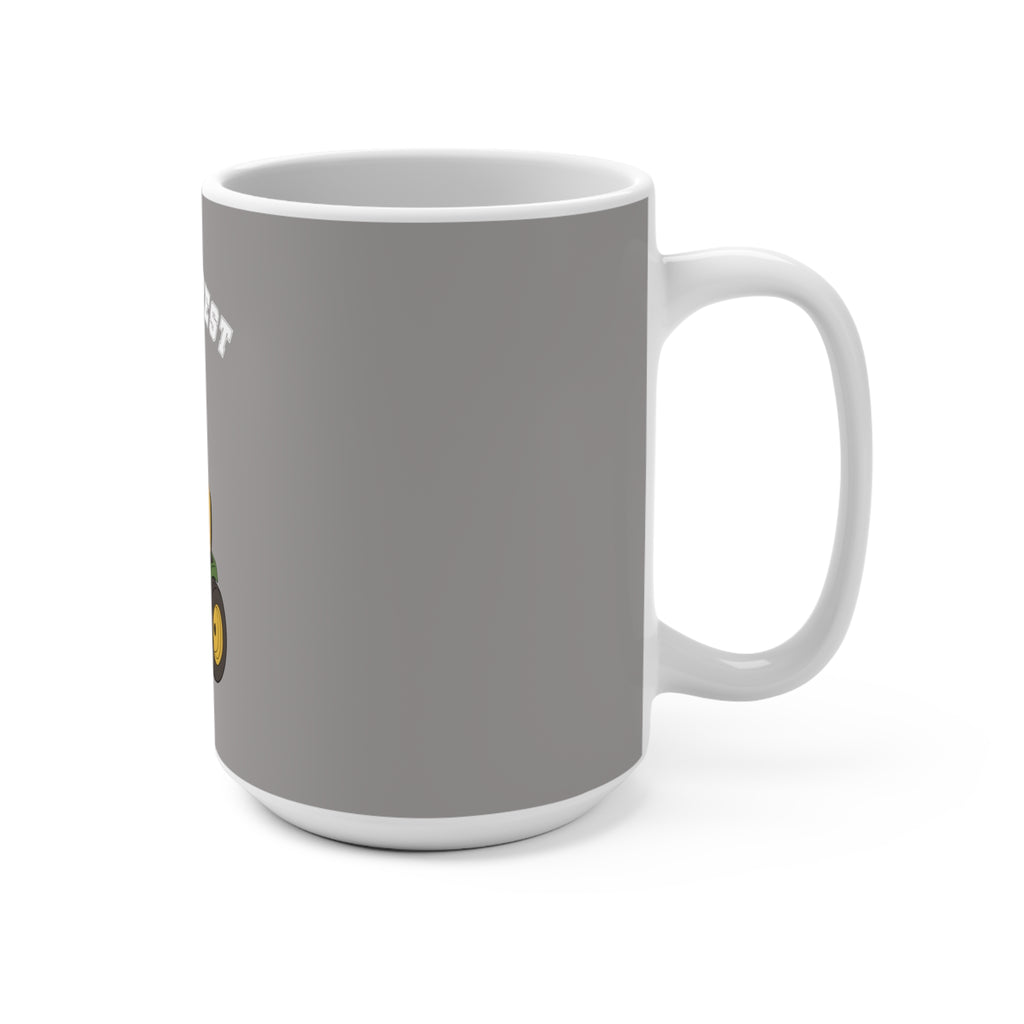 Dad Mows Best with Golden Retriever 15oz Coffee Mug