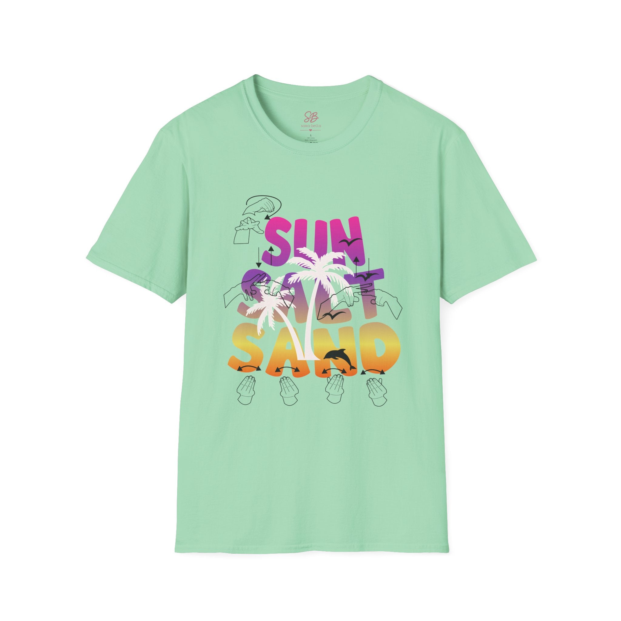 Sun, Salt & Sand in  American Sign Language - T-Shirt