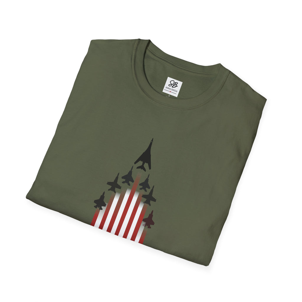 Patriotic American Flag Fighter Jets Design Shirt