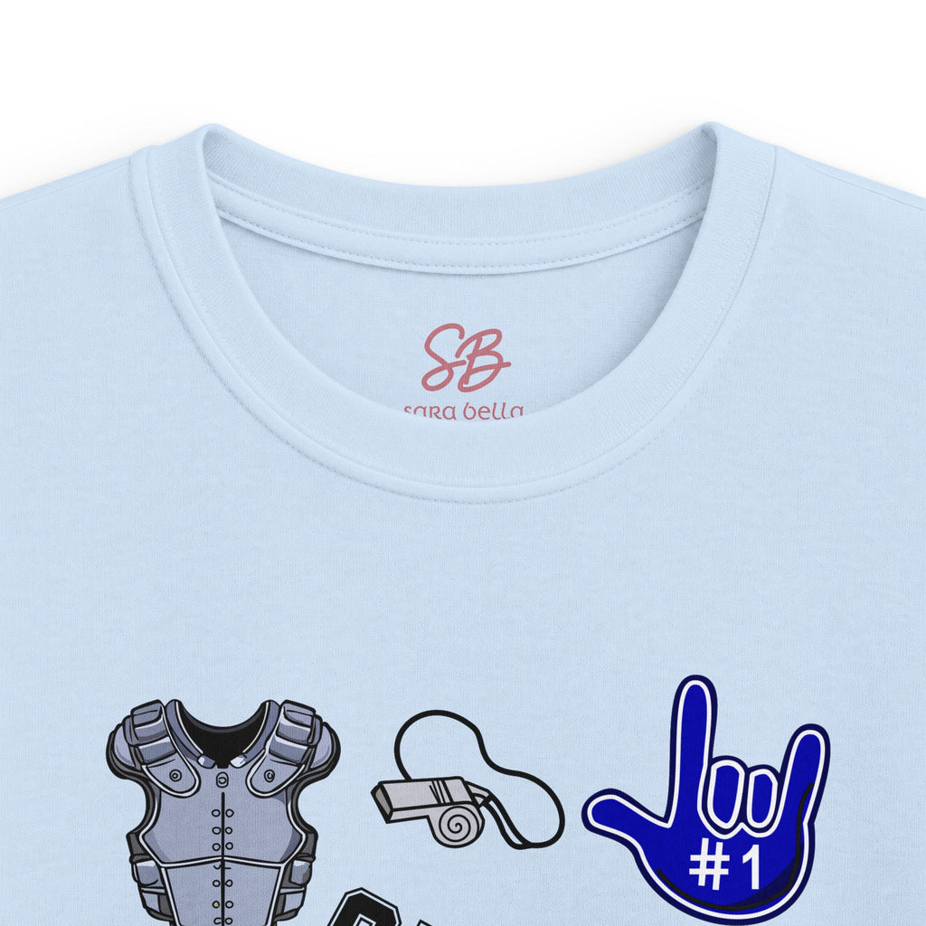 Kids Game Day Football with I Love You ASL, American Sign Language - Kid T-Shirt