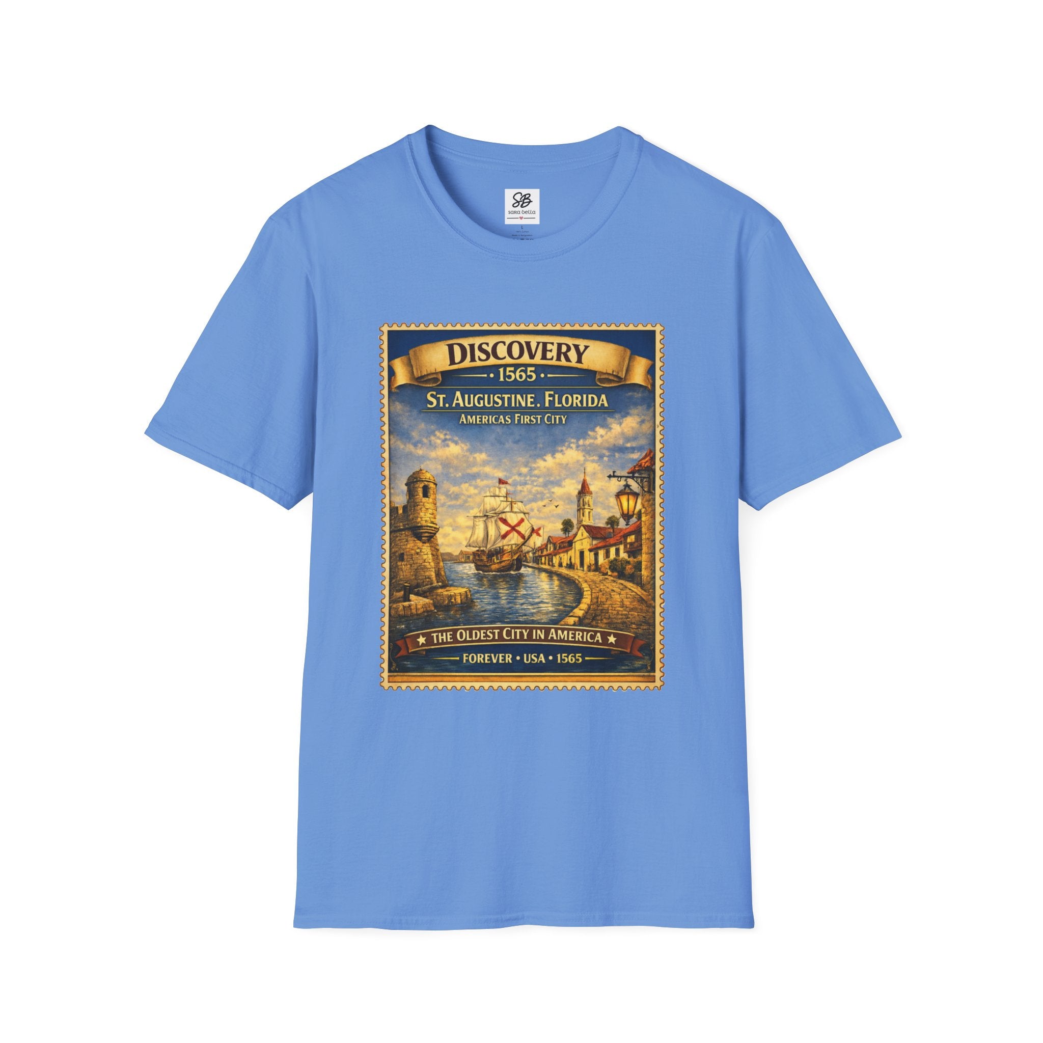 St. Augustine Discovery The Oldest City in America  1565 Vintage Stamp T-Shirt