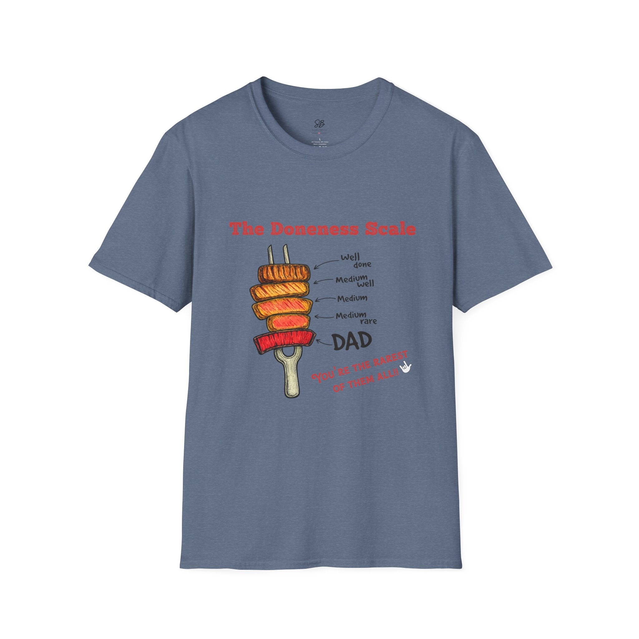 The Doneness Scale Dad Shirt — Funny BBQ Grill Steak Temperature Gift