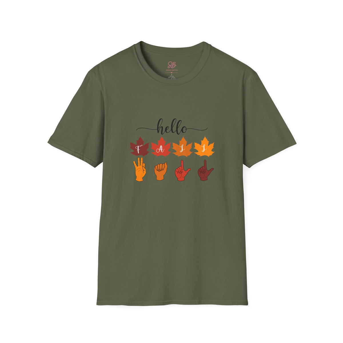 Hello Fall Fingerspelling American Sign Language, ASL -  T-Shirt