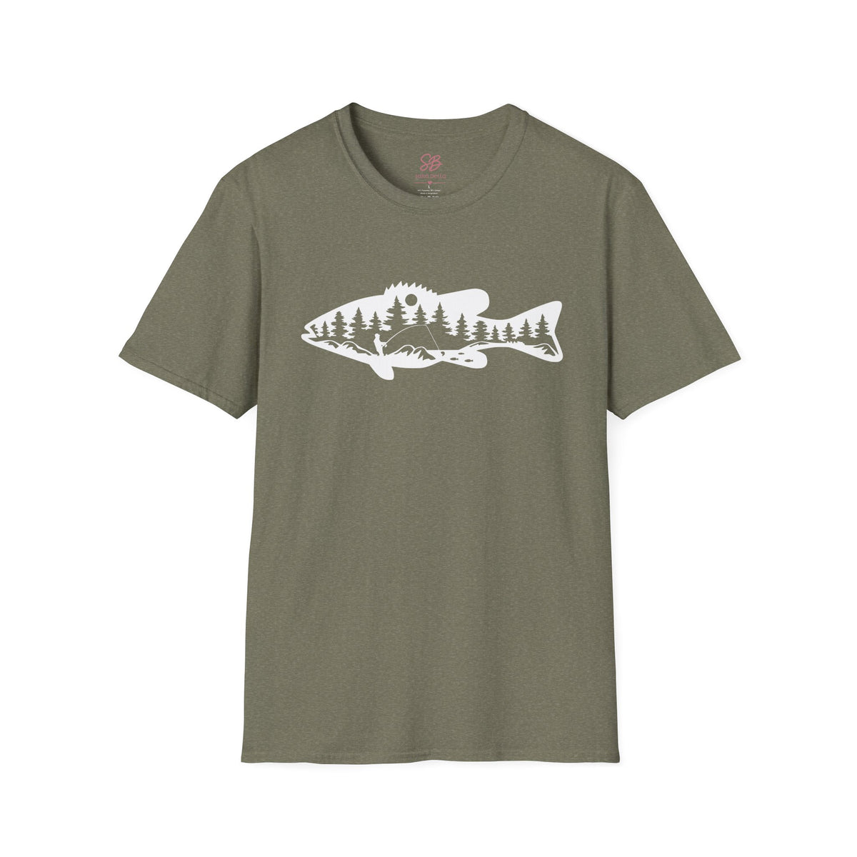 Bass Fisherman Landscape Fishing - T-Shirt