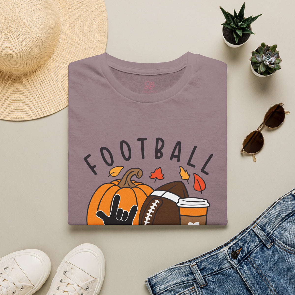Football Is My Favorite Season  with I love you American Sign Language, ASL- T-Shirt