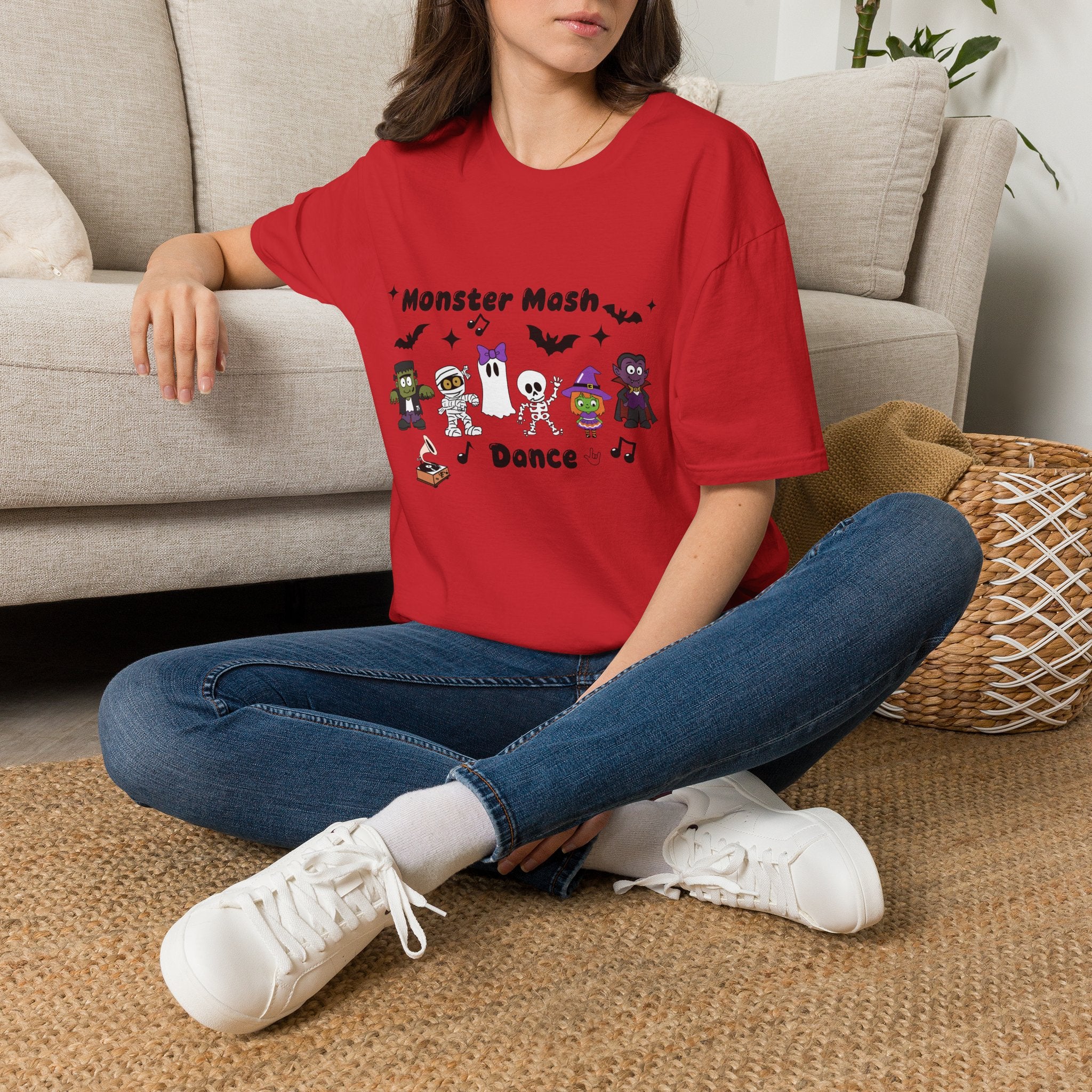 Monster Mash Dance of Halloween Characters Crews -  T-Shirt