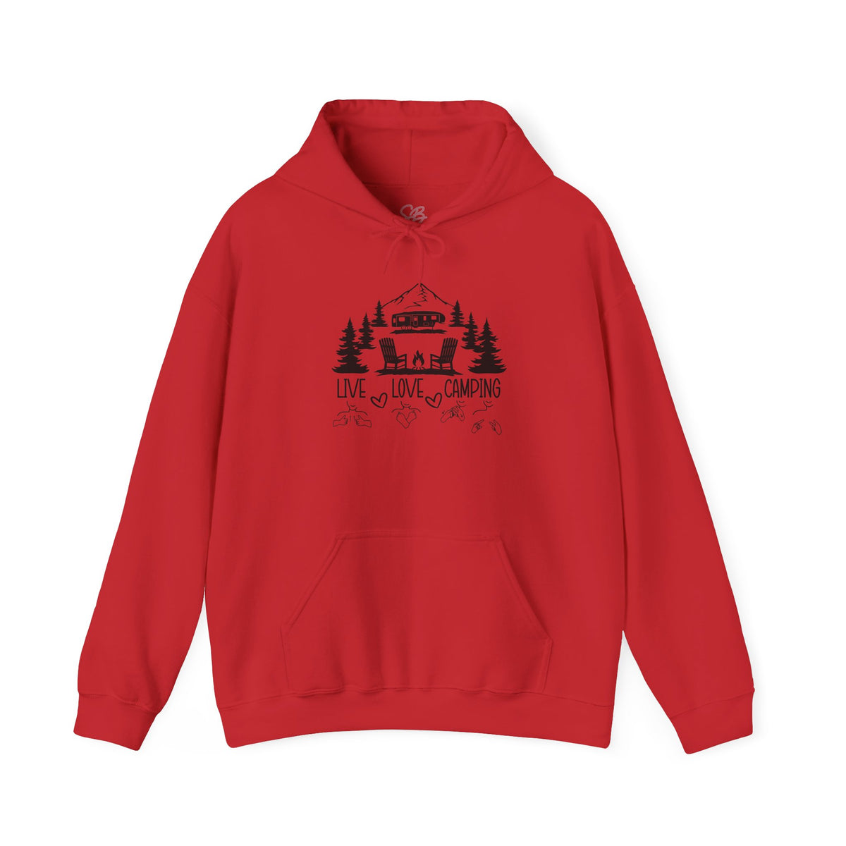 Live Love Camping in ASL (black ink) - Hoodie