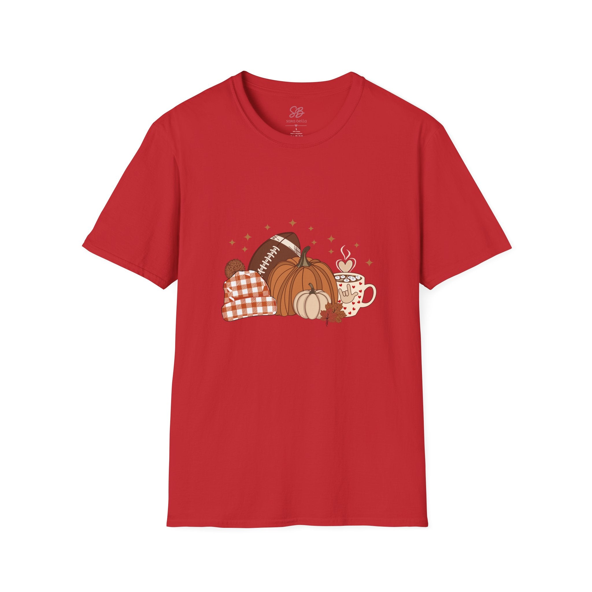 Autumn Football Pumpkins with I Love You American Sign Language, ASL - T-Shirt