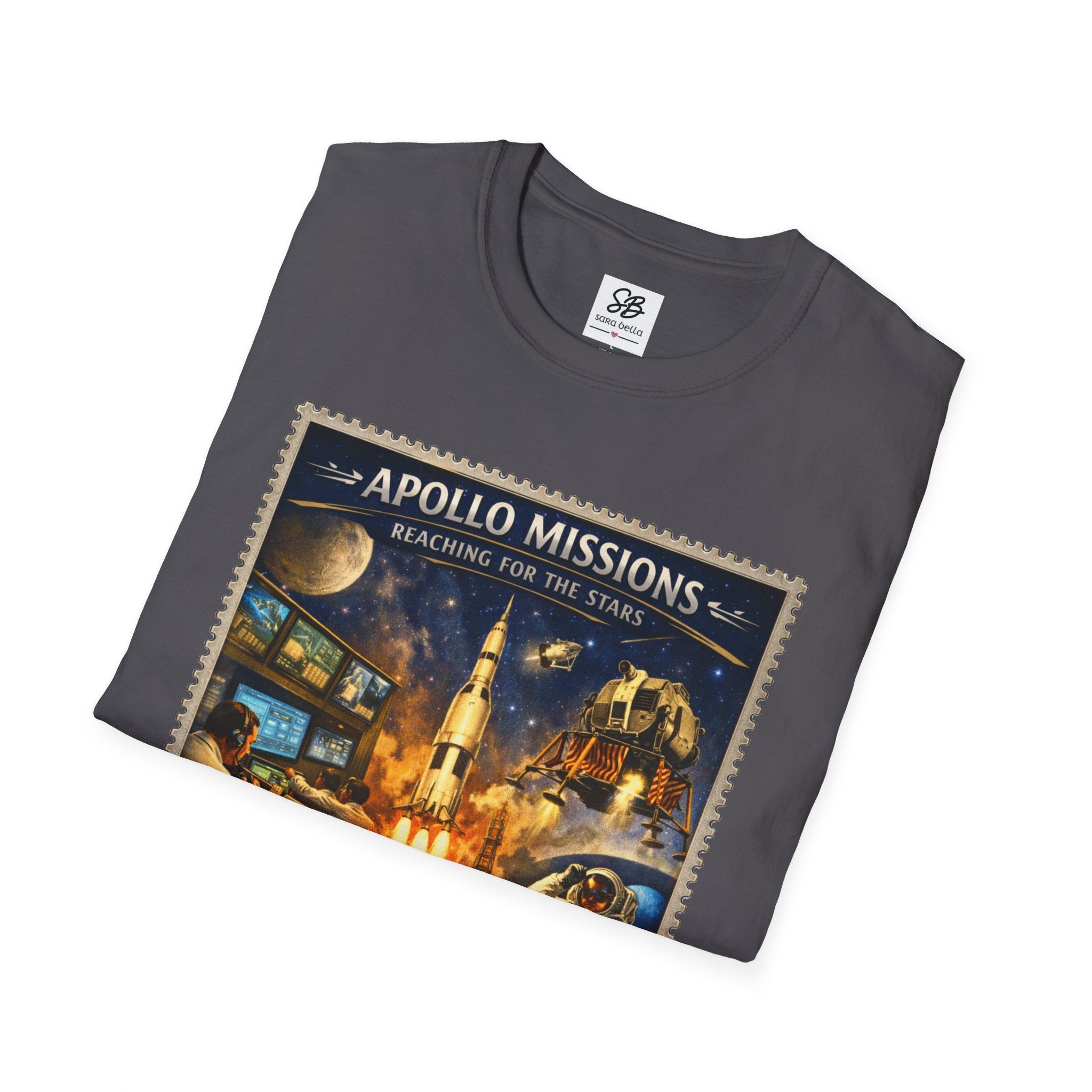 Apollo Missions  'Space Exploration' Vintage Stamp T-Shirt