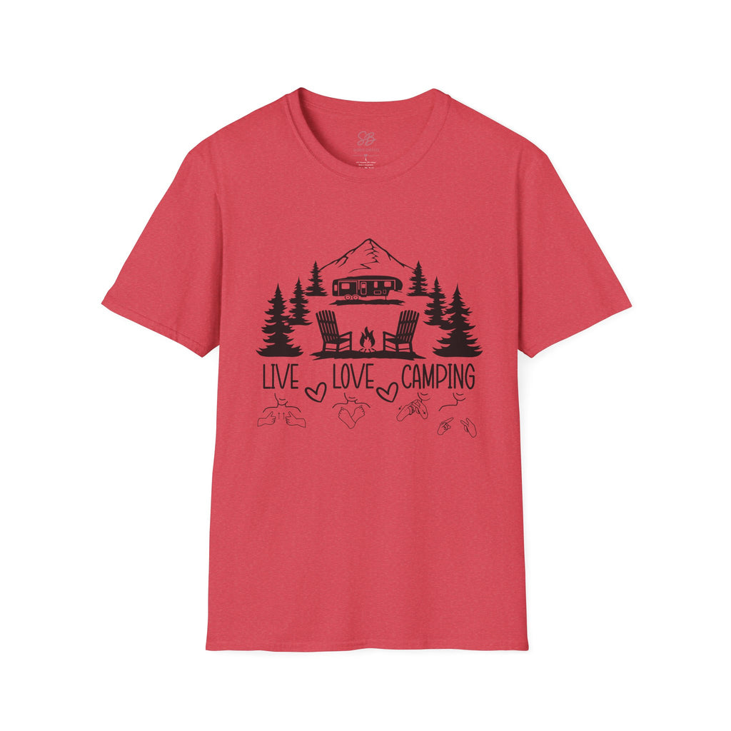 Live Love Camping in ASL (black ink) - T-Shirt