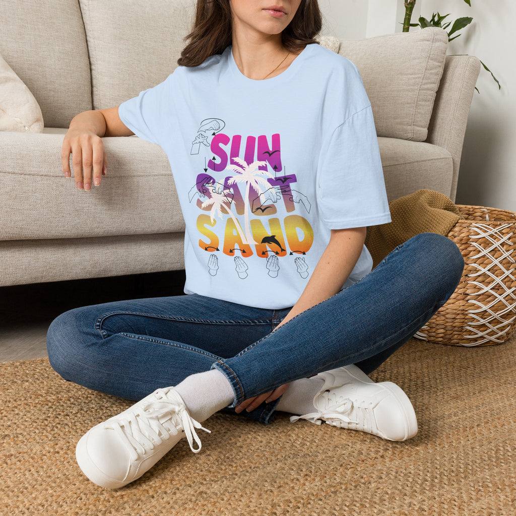 Sun, Salt & Sand in  American Sign Language - T-Shirt
