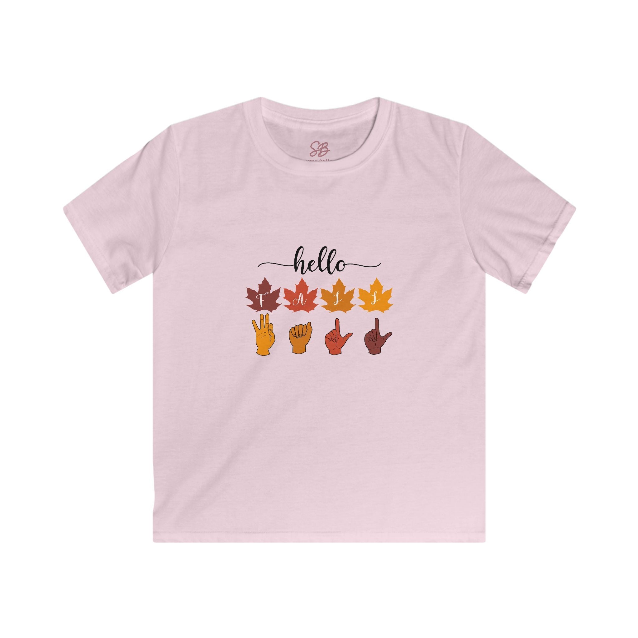 Hello Fall Fingers Spelling American Sign Language ASL -  Kid T-Shirt