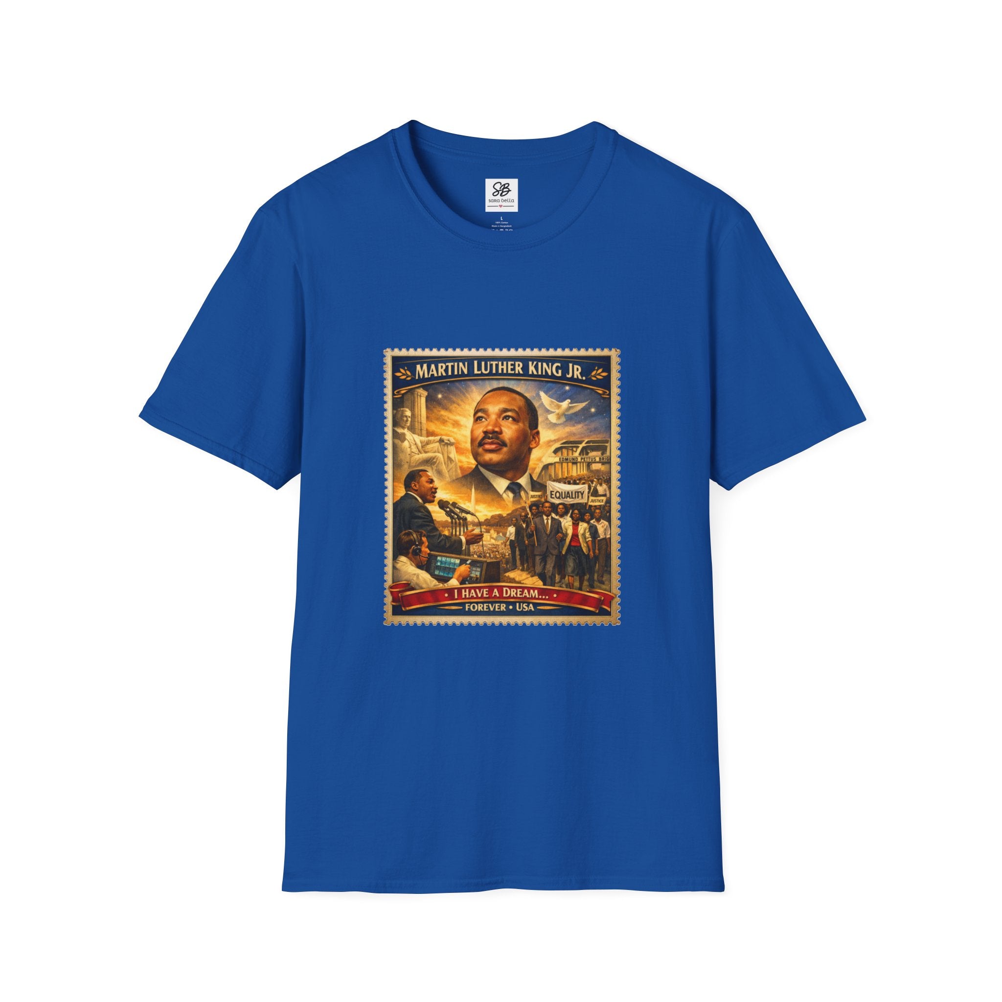 Martin Luther King Jr. 'I Have a Dream Memorial ' Tribute Vintage Stamp T-Shirt