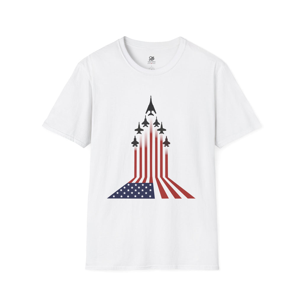 Patriotic American Flag Fighter Jets Design Shirt