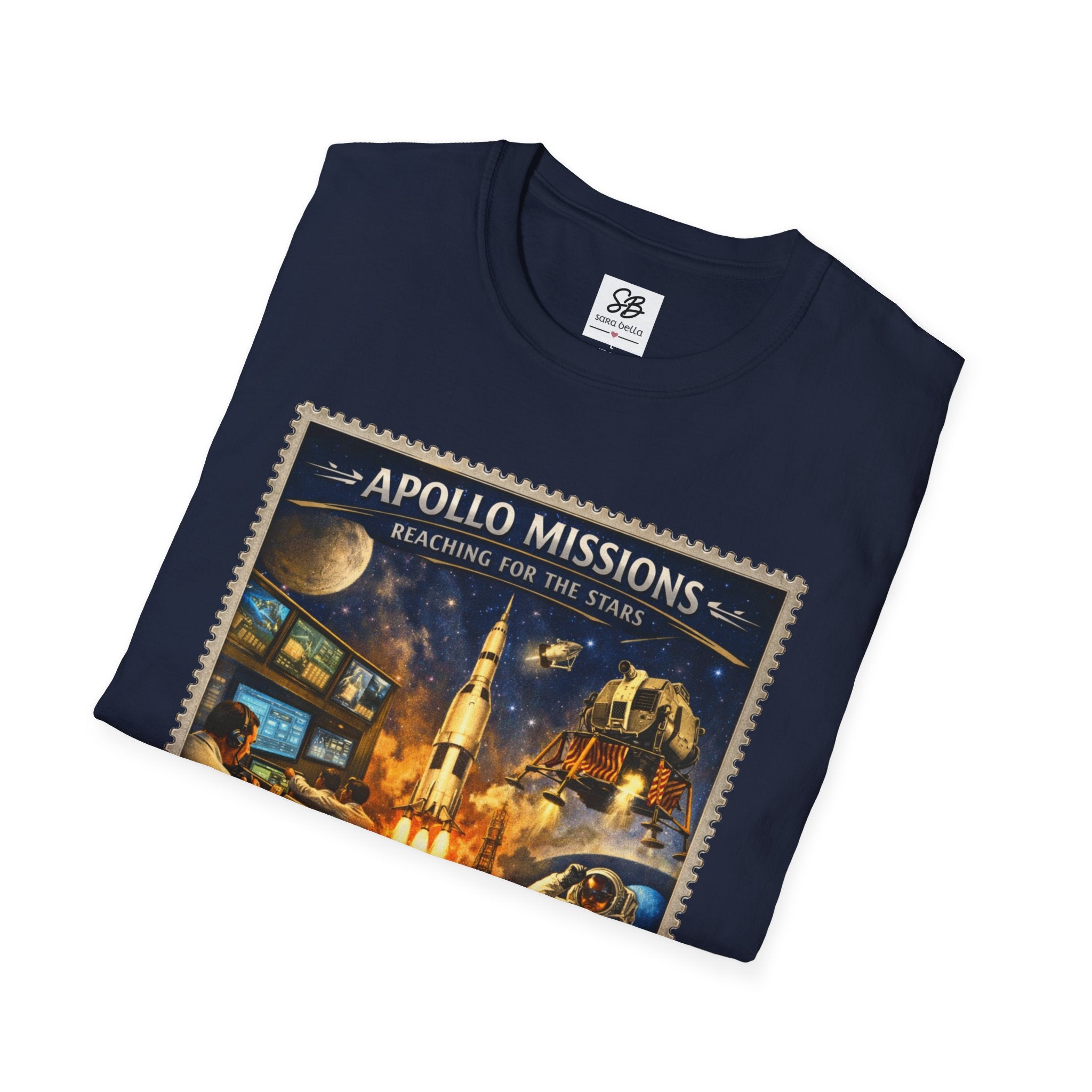 Apollo Missions  'Space Exploration' Vintage Stamp T-Shirt