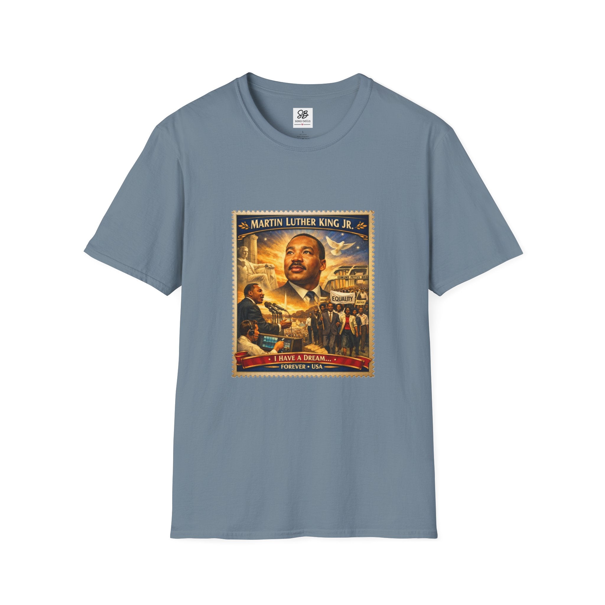 Martin Luther King Jr. 'I Have a Dream Memorial ' Tribute Vintage Stamp T-Shirt